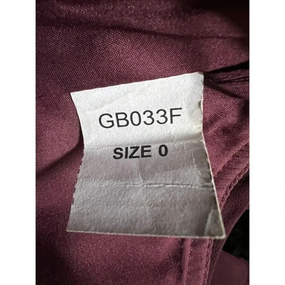 Amsale Sz 0 Cerisa Ruby Bridesmaid Gown‎ Full Chiffon Skirt Ruched Bodice GB033F - Picture 8 of 11